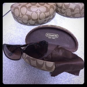 COACH Sofia sunglasses with case and cloth.