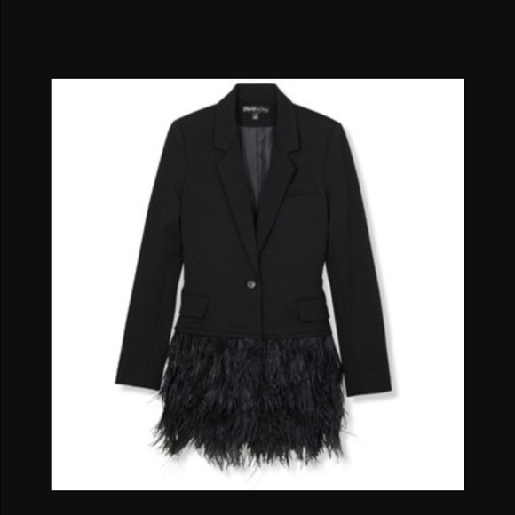 Elizabeth & James dress blazer with feather trim