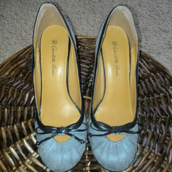 Gray heels with black bow  *see description!