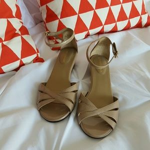 Peep-Toe Wedge Sandals Size 7.5
