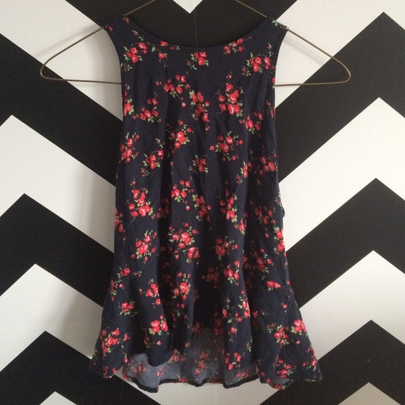 A&F floral peplum tank