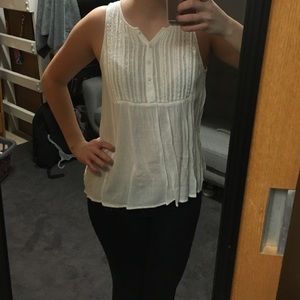 Cute patterned fabric button tank top