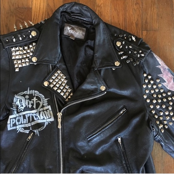 SOLD ON ETSY Handmade punk bands leather jacket