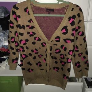 Cheetah print cardigan