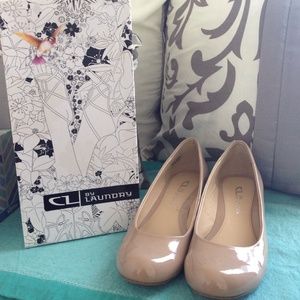 Wedge, Nude, Patent shoes