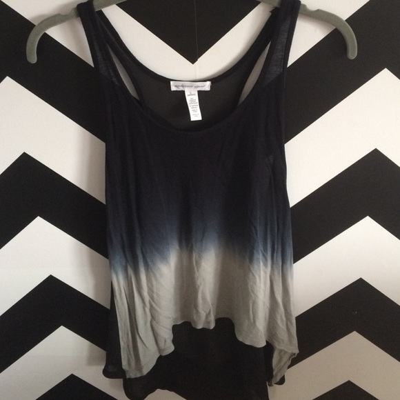 Black ombré tank with chiffon back