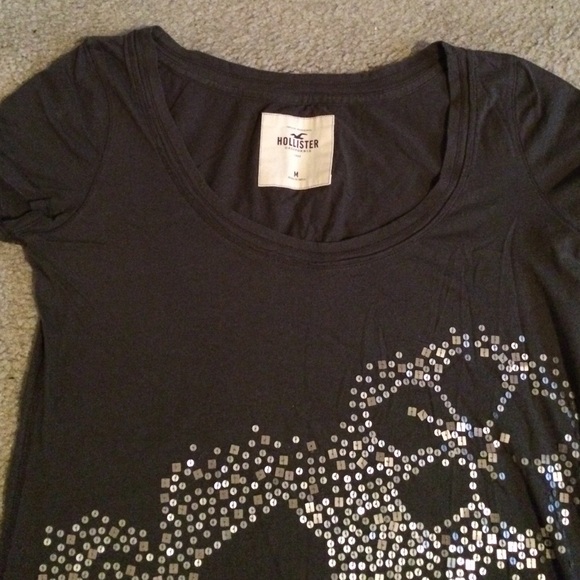 Adorable scoop neck brown sequin t-shirt - Picture 3 of 3