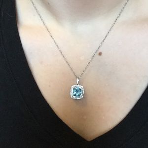 Blue topaz and sterling silver necklace