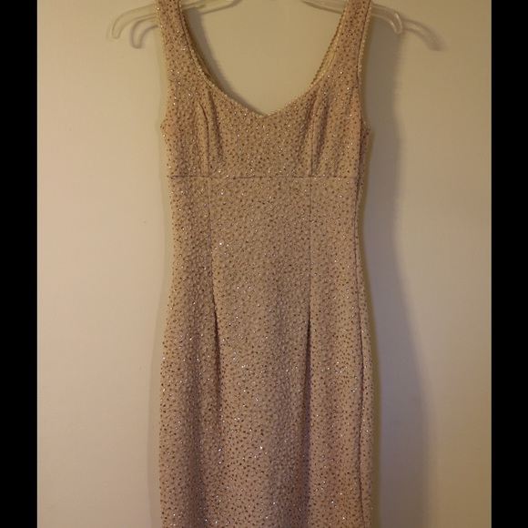 ***sold*** Sparkly Gold Cocktail Dress - Picture 2 of 3