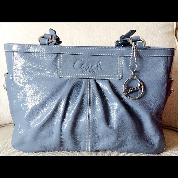 Coach Gray Patent Leather Tote