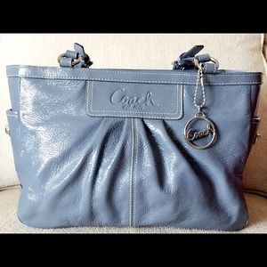 Coach Gray Patent Leather Tote