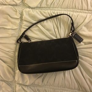coach signature print small shoulder bag