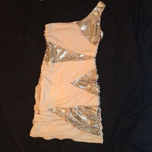 White dress with sequence from Deb