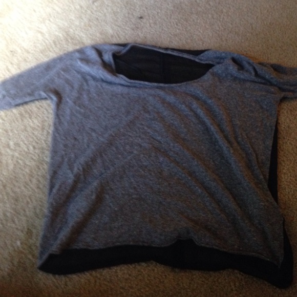 Gray shirt with black sheer back
