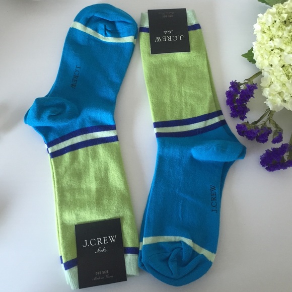 J. Crew - Set of Two Blue & Green Striped Socks - Picture 3 of 3