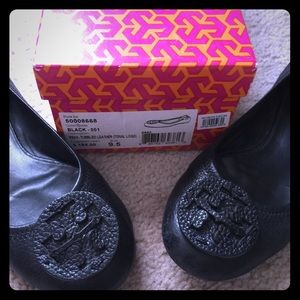 Tory Burch black Reva flats