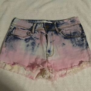 Bullhead high rise tie dye colored shorts size 3