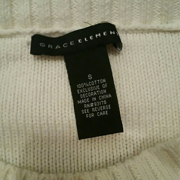 ❤NWOT White Grace Elements Sweater - Picture 2 of 4