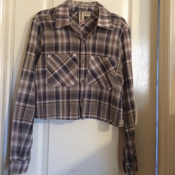 Cute flannel crop top