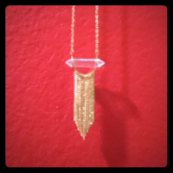 Gold chained Crystal necklace