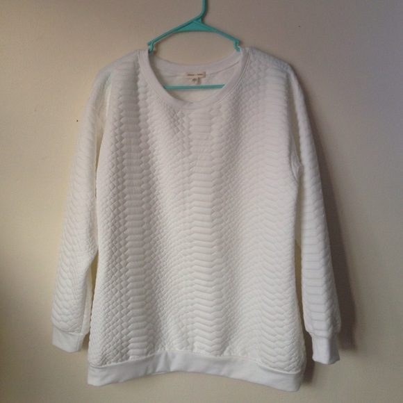Alligator texture oversized ivory sweatshirt top!