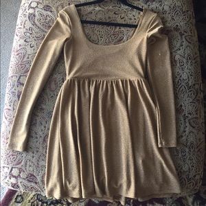 Gold long sleeve dress
