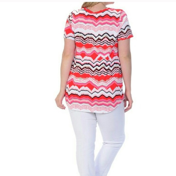 Bellino Fuschia zig zag top - Picture 2 of 4