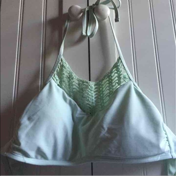 Crochet halter bathing suit top