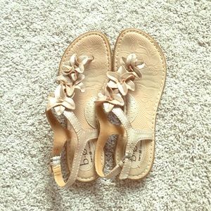 Gold flower sandals