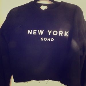 PacSun "New York SOHO" Sweatshirt Crop Top