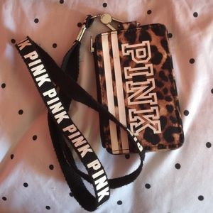 VICTORIA SECRET PINK ID HOLDER AND LANYARD