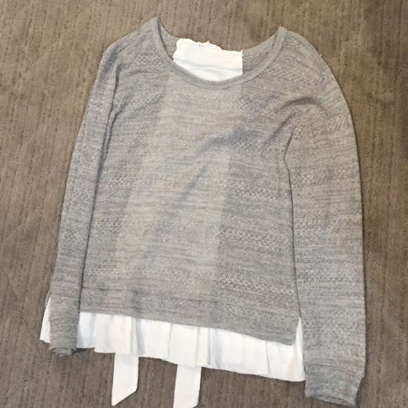 Grey sweater great condition fabric strip on back