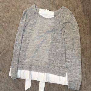 Grey sweater great condition fabric strip on back