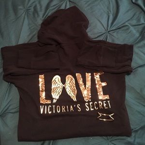Black Victoria's Secret zip up hoodie