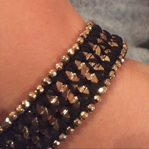 Gold and black bracelet