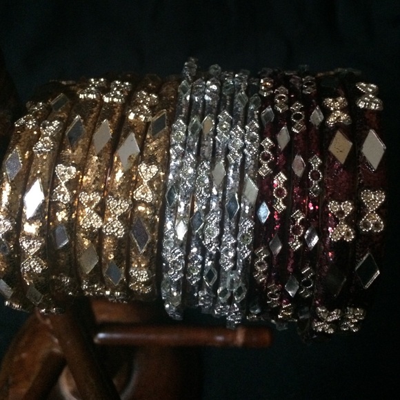 SOLD Glitter mirror work bangle sets - Picture 2 of 2