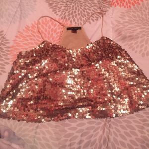 Gold crop top