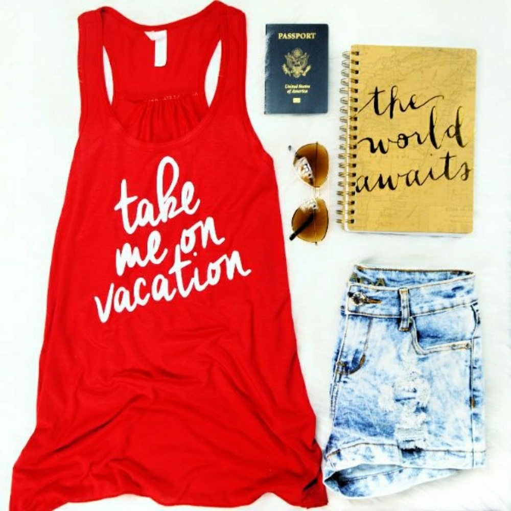 ✈ Take Me On Vacation Flowy Summer Tank