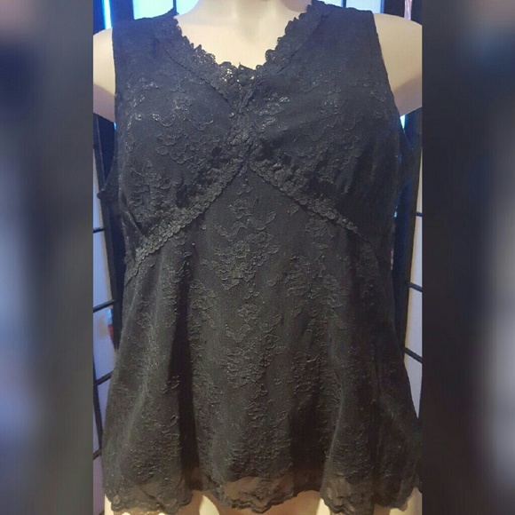 Worthington Tops - WOMENS TOP~WORTHINGTON BLACK LINED LACE~NEW~