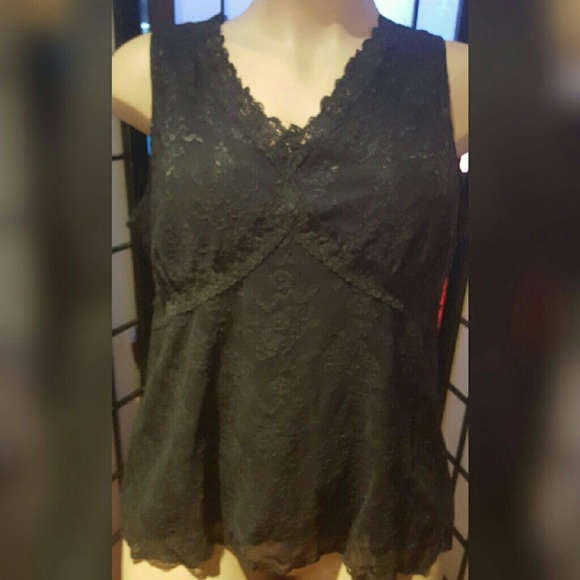 WOMENS TOP~WORTHINGTON BLACK LINED LACE~NEW~ - Picture 2 of 3