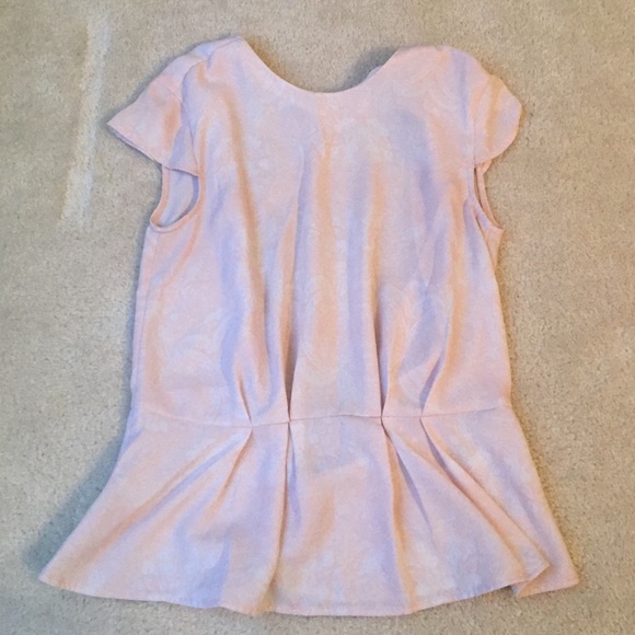 Pastel pink peplum blouse, size 2