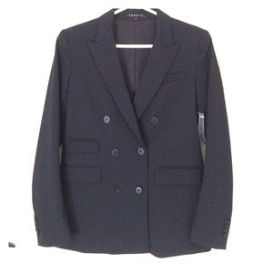 Theory Black Double-Breasted Blazer