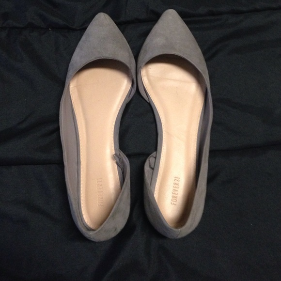 Grey suede forever 21 flats