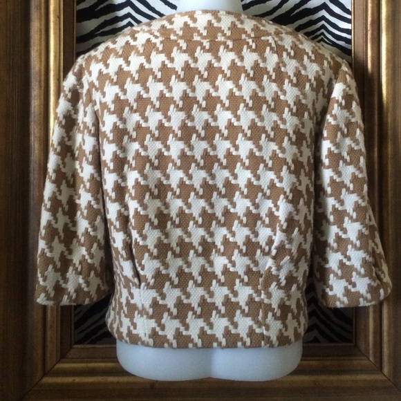 NWOT, S Michael Kors jacket; houndstooth tan brown - Picture 4 of 4