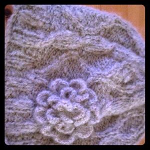 Gray wool winter hat.