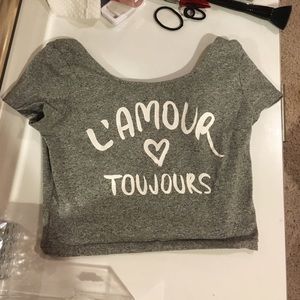 "L'amour ❤️ Toulours" crop top