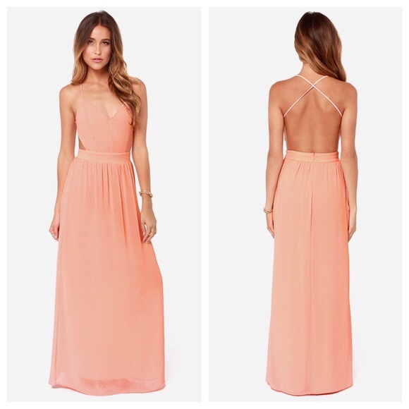 Lulus Dresses & Skirts - LULUS | Backless Peach Maxi Dress | SMALL