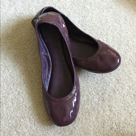 Tory Burch Eddie, Patent Fig Plum, sz 7.5