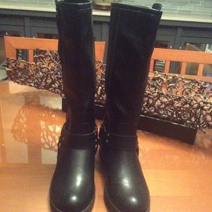 Black Faux Motorcycle Tall Boot.  ON HOLD TIL 8/10