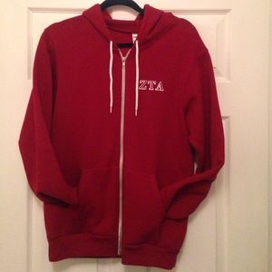 Custom made ZTA sorority American Apparel hoodie